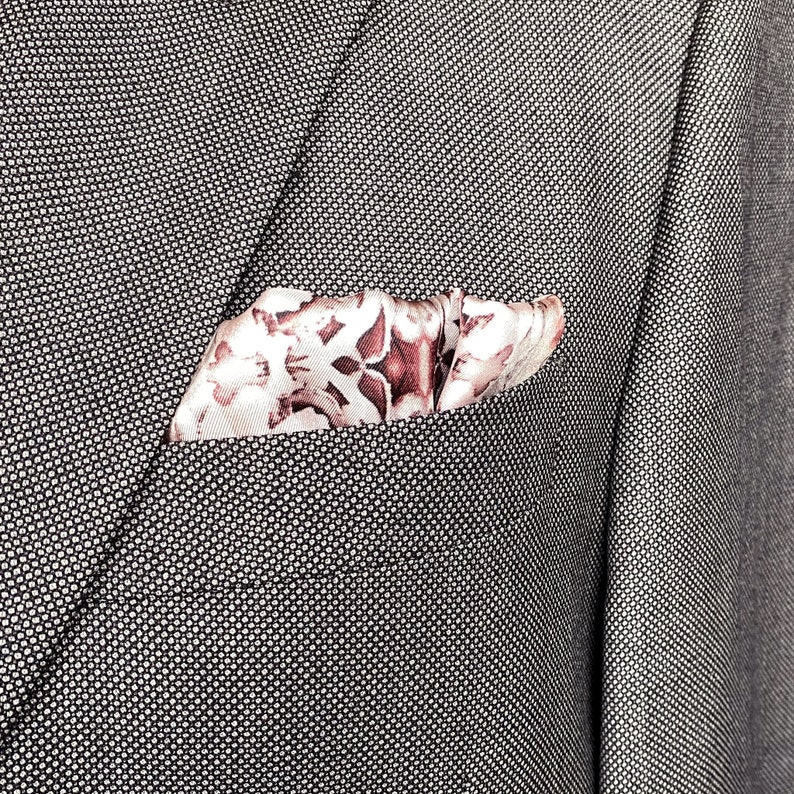 Pink Dark Metal Orchid Silk Pocket Square