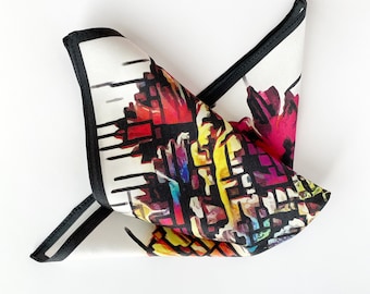Art Series - Fading Constraints - Bright Flower Silk Satin Pocket Square Gift For Men Handkerchief