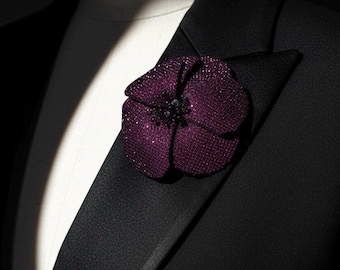 Starlight Couture Berry Magenta Flower Pin Brooch