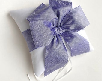 Details about   Alena Lilac Purple Bow Silk Dupioni Ring Bearer Pillow 