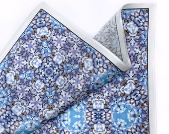Light Blue and Purple Allure Silk Pocket Square Gift For Men Handkerchief