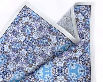 Light Blue and Purple Allure Silk Pocket Square Gift For Men Handkerchief