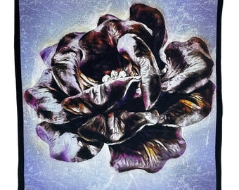 Art Series - Purple Rose Silk Satin Pocket Square