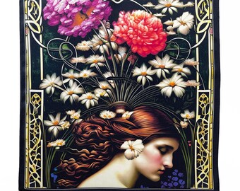 Art Series - Decadence - Art Nouveau Floral Silk Satin Pocket Square
