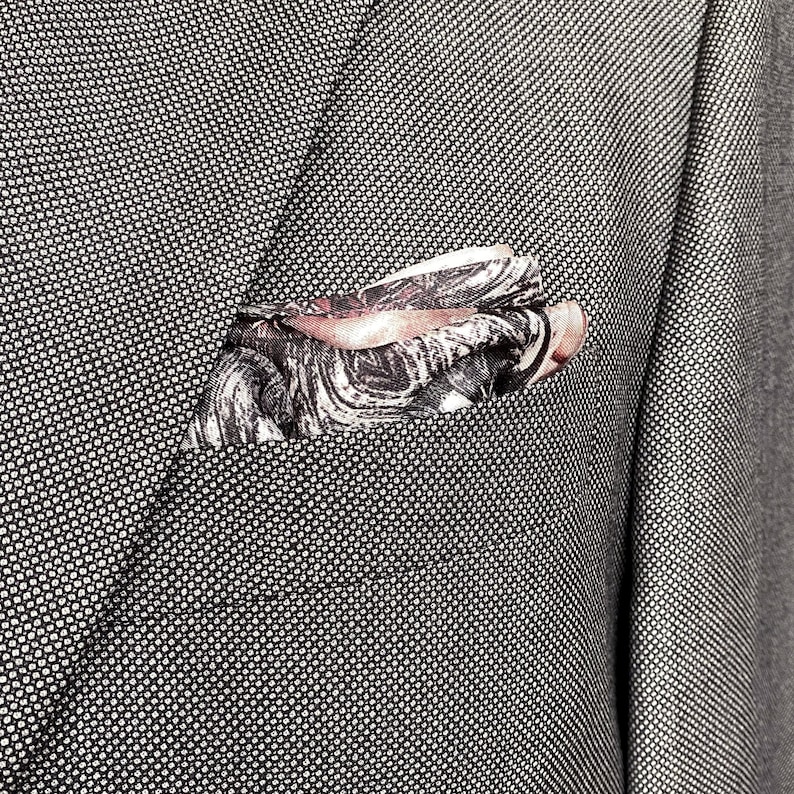 Pink Dark Metal Orchid Silk Pocket Square