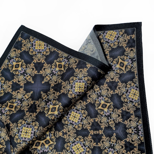 Black and Gold Men Pocket Square Etsy