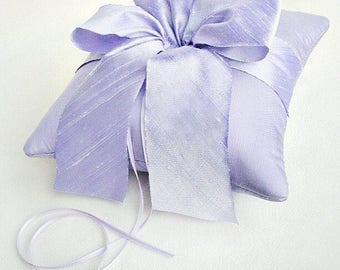 Alena Lavender Dupioni Silk Lavender Ring Bearer Pillow