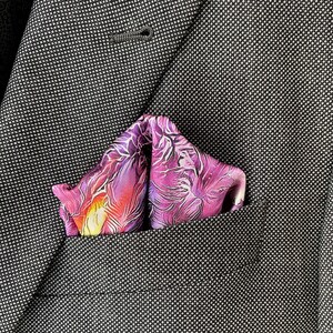 Art Series Reverie Sunset Silk Satin Pocket Square Gift For Men Handkerchief image 4