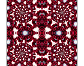 Passion Red Vortex Floral Silk Pocket Square Gift For Men Handkerchief