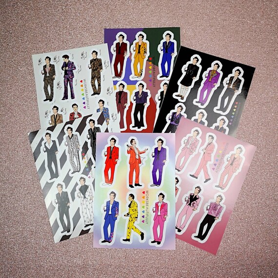 Harry Styles Suit Sticker Sheet Stationery One Direction Etsy