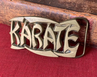 Amazing KARATE Vintage Solid Brass Belt Buckle