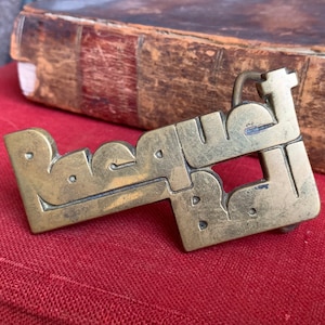 Vintage &#39;Racquet Ball&#39; Brass Belt Buckle