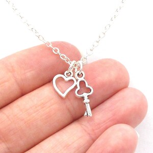 Heart Key Necklace- birthstone and initial, Key to Her Heart Jewelry Pendant Accessories Gift for Her, Personal Girlfriend Anniversary Gift