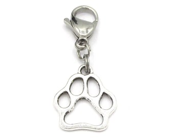 Paw Print Zipper Pull, Paw Charm, Paw Zipper Charm, Zipper Pull, Cat Zipper Pull, Dog Zipper Pull, Paw Print Gift, Paw Print Accessories