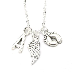 Infant Loss Necklace- choose an initial, Infant Loss Memorial, Infant Loss Jewelry, Child Loss Jewelry, Memorial Necklace, Infant Loss Gift