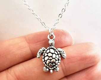 Sea Turtle Necklace, Sea Turtle Jewelry, Turtle Gift, Silver Turtle Necklace, Turtle Charm Necklace, Turtle Necklace, Turtle Jewelry, Ocean