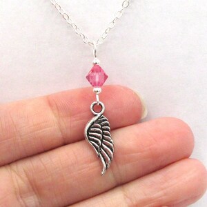 Wing Necklace- choose a birthstone, Wing Jewelry, Angel Wing, Memorial Necklace, Memorial Jewelry, Christian, Child Loss Necklace, Heaven