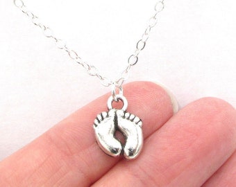 Baby Feet Necklace, Baby Feet Jewelry, New Mom Gift, Silver Baby Feet, Baby Feet Charm Jewelry, Baby Shower Gift, New Baby Gift, Feet