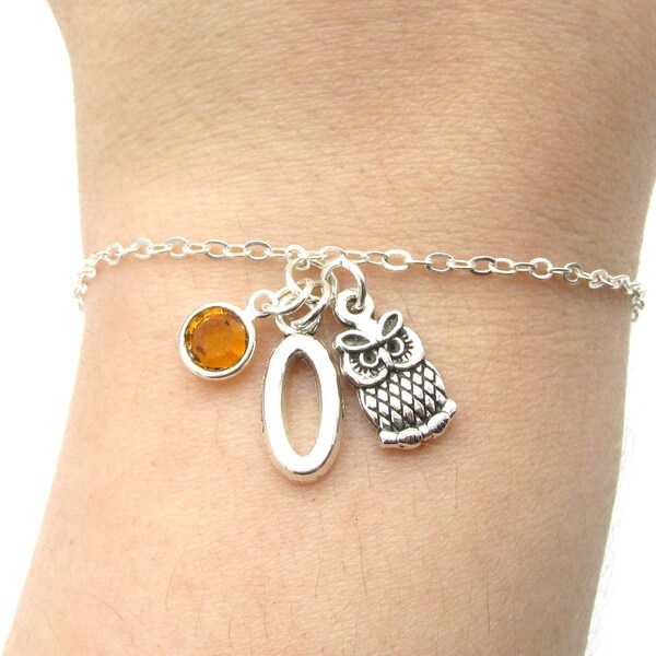 Owl Charm Bracelet Etsy