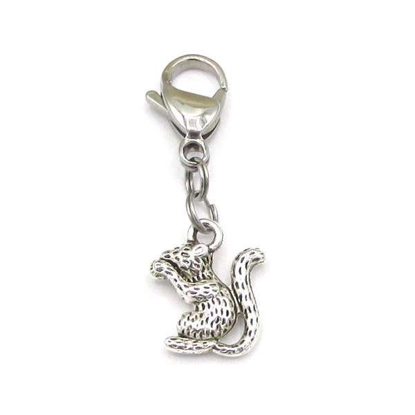 Squirrel Zipper Pull, Squirrel Purse Pull, Squirrel Gift, Squirrel Purse Charm, Squirrel Bag Charm, Squirrel Lobster Claw, Chipmunk Pull