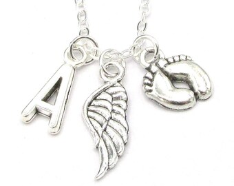 Infant Loss Necklace- choose an initial, Infant Loss Memorial, Infant Loss Jewelry, Child Loss Jewelry, Memorial Necklace, Infant Loss Gift