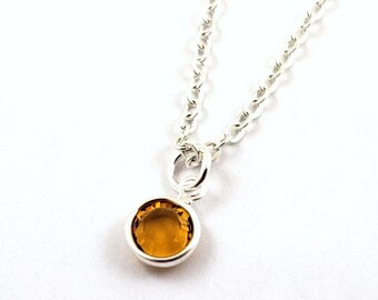 Birthstone Necklace- choose a birthstone, Birthstone Pendant, Birthday Gift, Dainty Birthstone, Dainty Necklace, Birthstone Jewelry, For Her