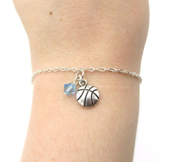 Basketball Bracelet Choose a Birthstone Basketball Jewelry - Etsy