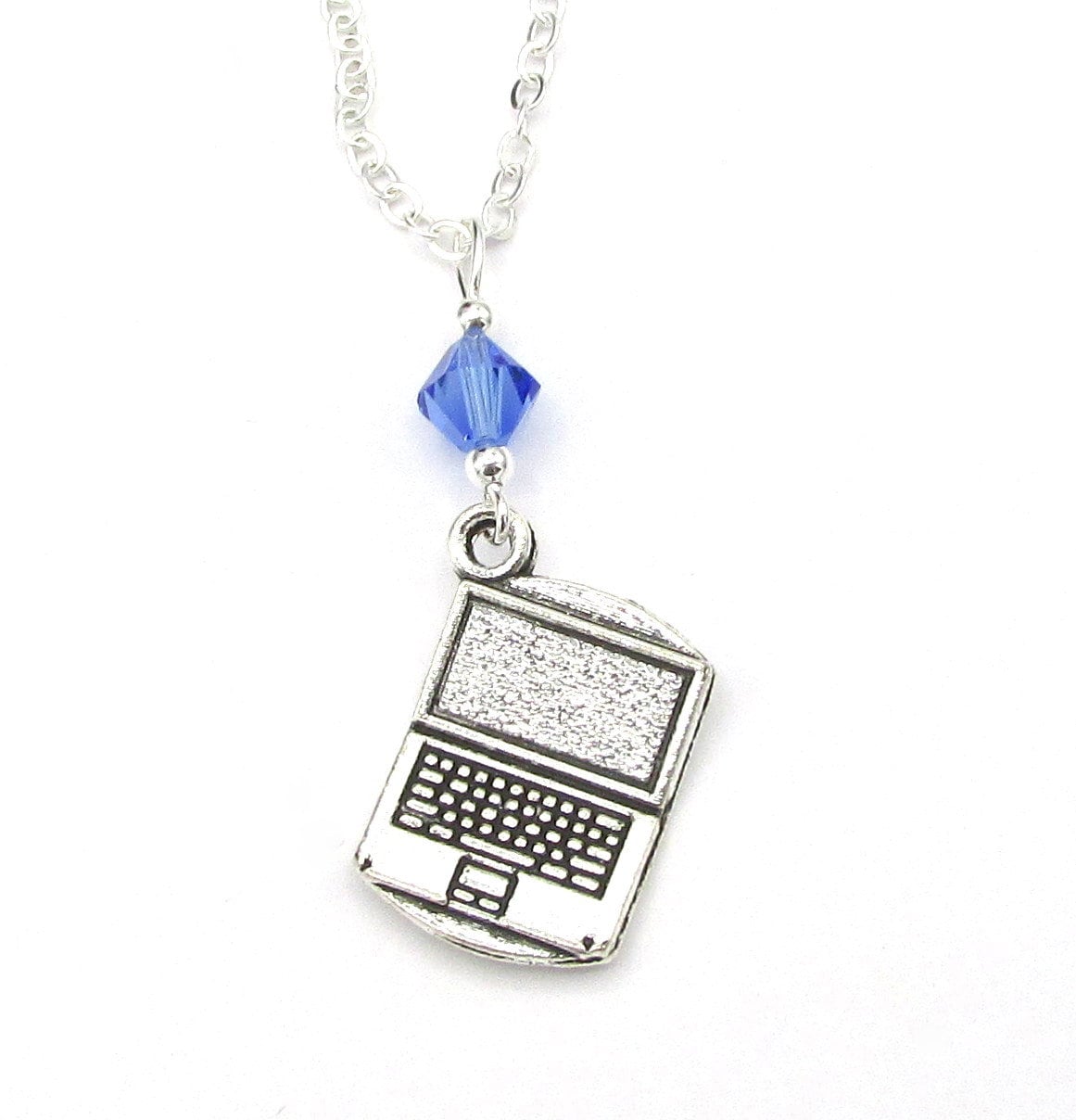 Laptop Necklace- Choose a Birthstone, PC Pendant, Computer Pendant ...
