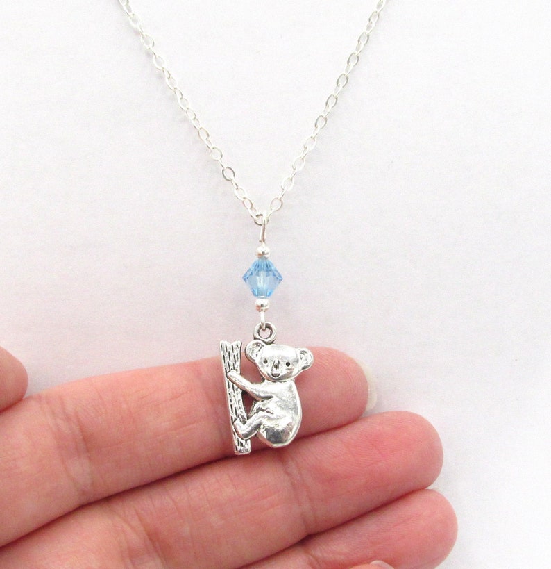 Koala Necklace choose a birthstone Koala Jewelry Koala Etsy