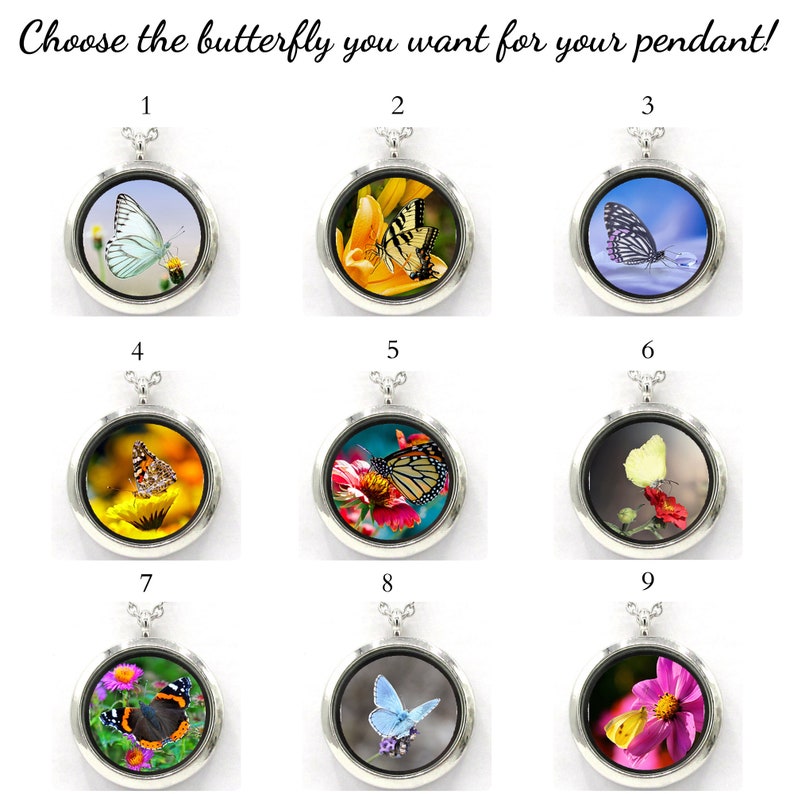 Stainless Steel Butterfly Floral Nature Jewelry Blue Yellow Monarch Butterflies Birthday Gift 9 designs Butterfly Pendant Locket Necklace