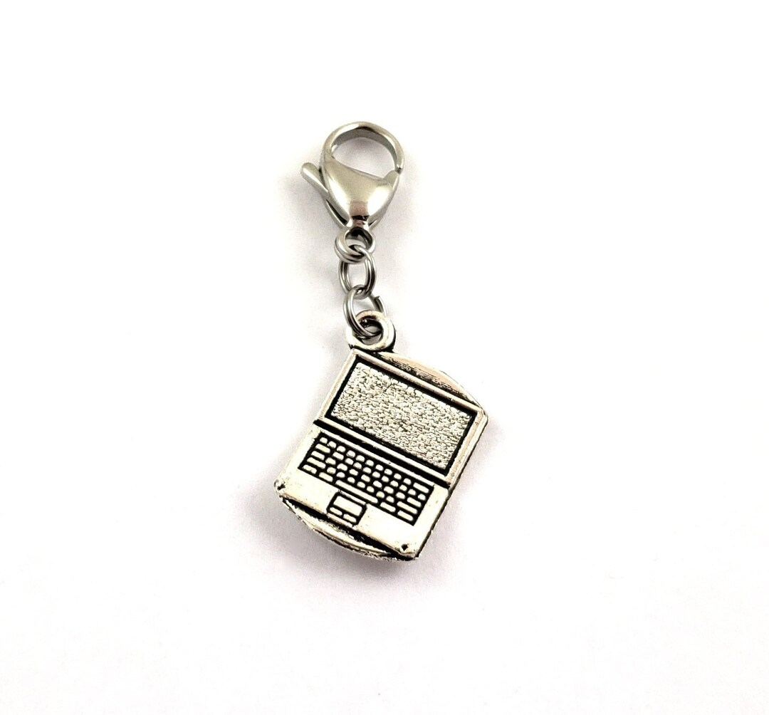 Computer Zipper Pull, Computer Bag Charm, Computer Purse Charm, Laptop ...