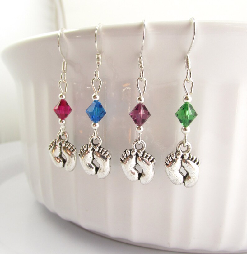 Baby Feet Earrings Choose a Bead Baby Feet Charms Baby Feet Etsy