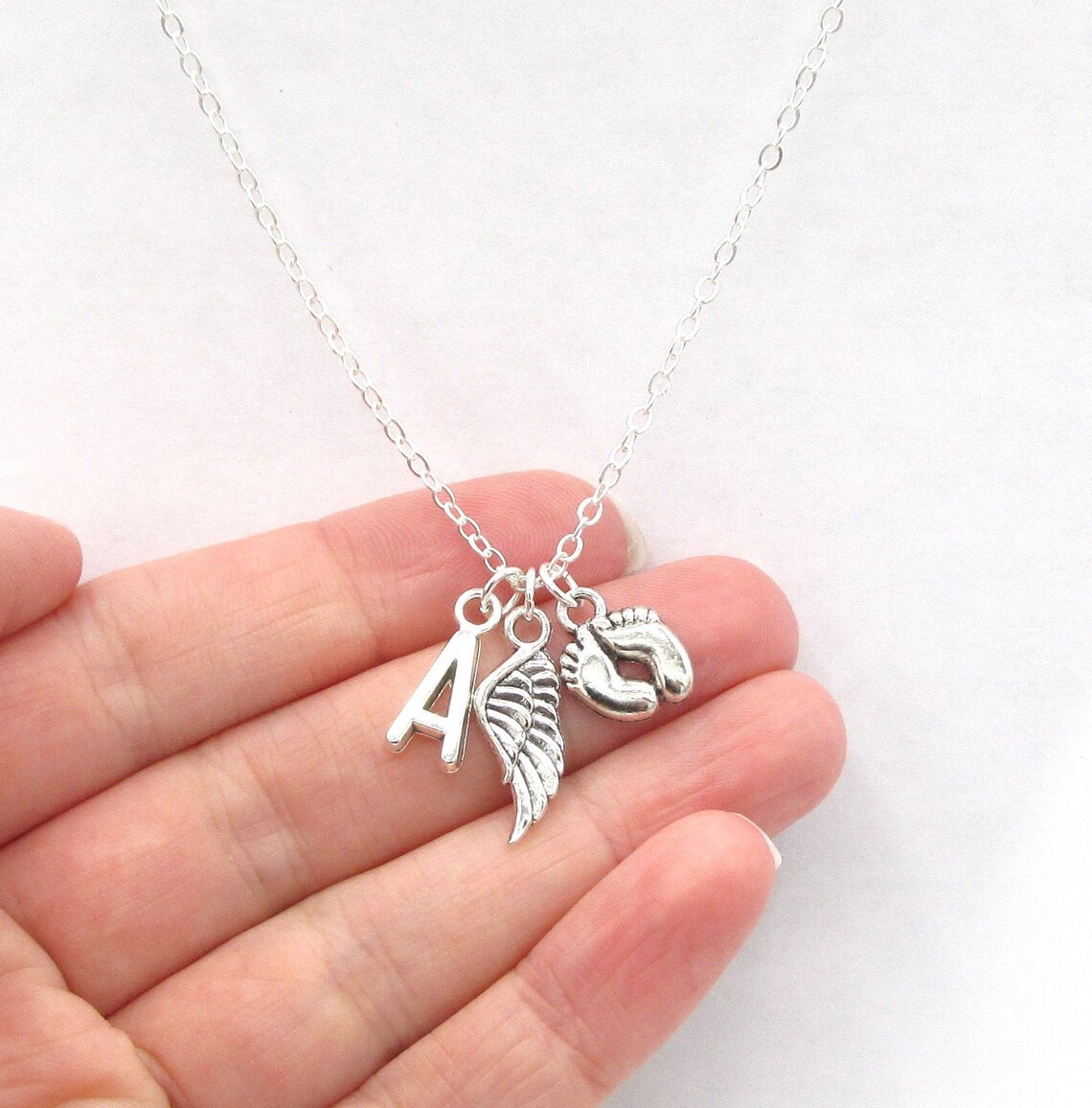 Infant Loss Necklace Choose an Initial Infant Loss Memorial Etsy