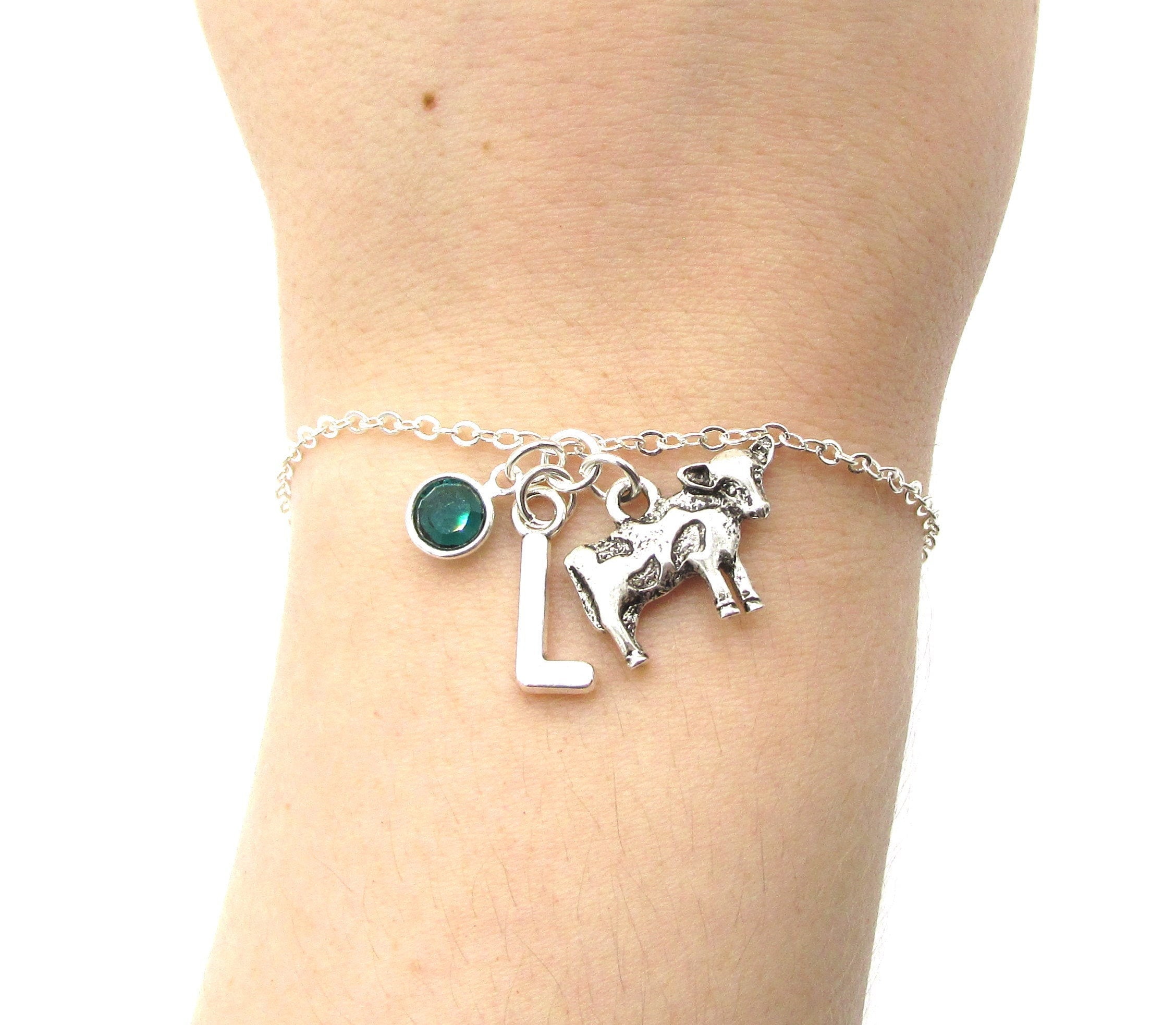 Charme Bracelet Argent Sterling "Cow On The Moon" - 1,7g, 1,9cm, Vintage, Occasion
