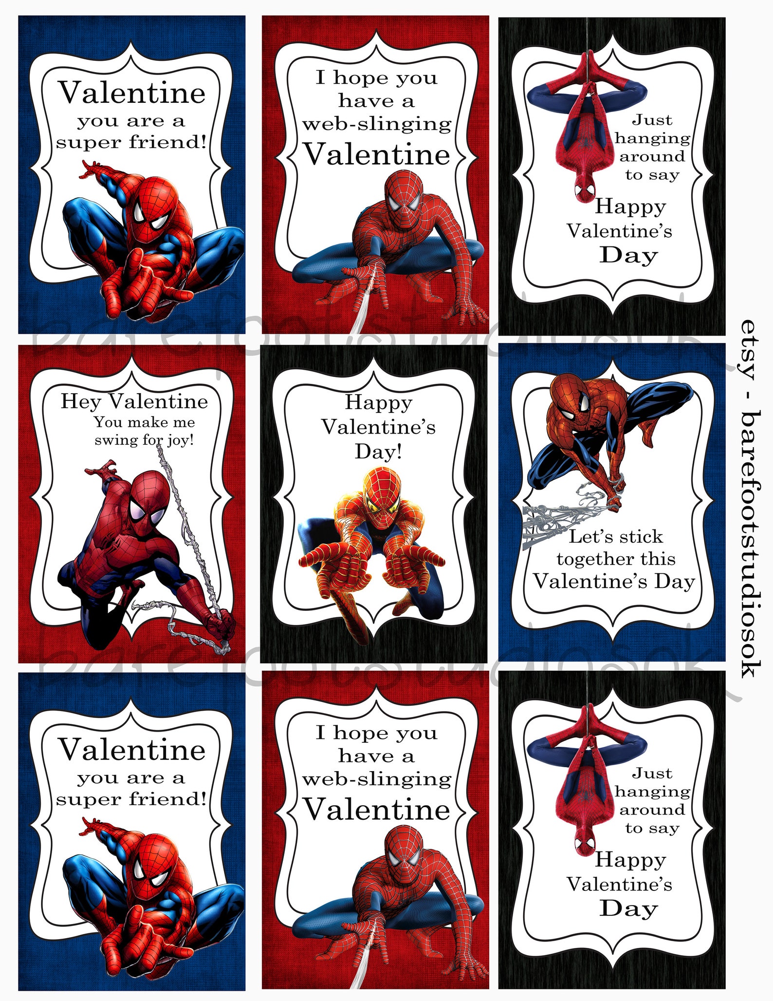 Super Hero Valentine, Printable Valentines 8.5x11 Digital Instant ...