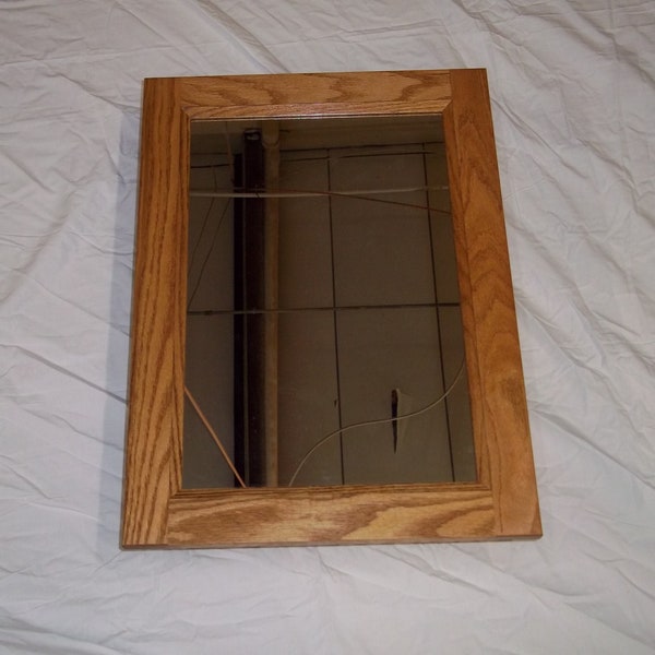 Inset Mirrored Medicine Cabinet - Red Oak