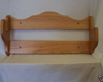 Wooden Gun Rack ~ Single Gun Wall Display ~ Natural, Golden Oak, Walnut Stained or Unfinished Red Oak