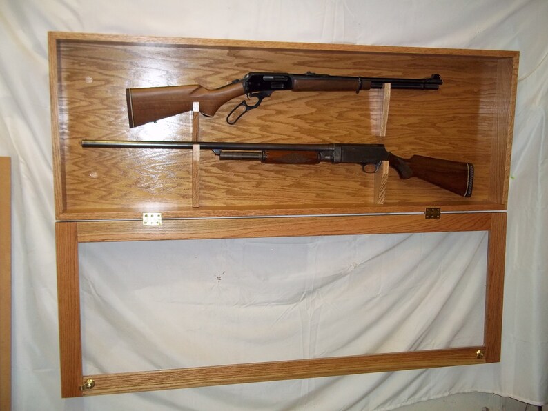 Locking Display Case For Rifle and Shotgun Golden Oak Finish Etsy