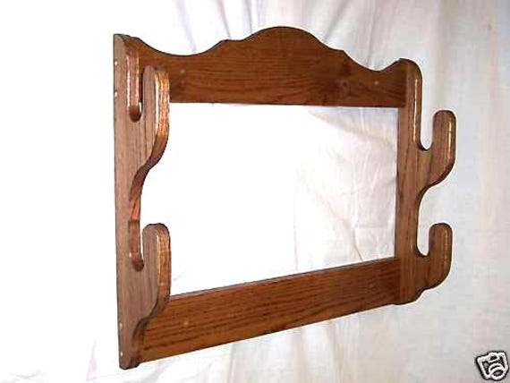 Gun Rack Rustic Wooden Stand Rifle Shotgun Two Piece Table Mantle ...