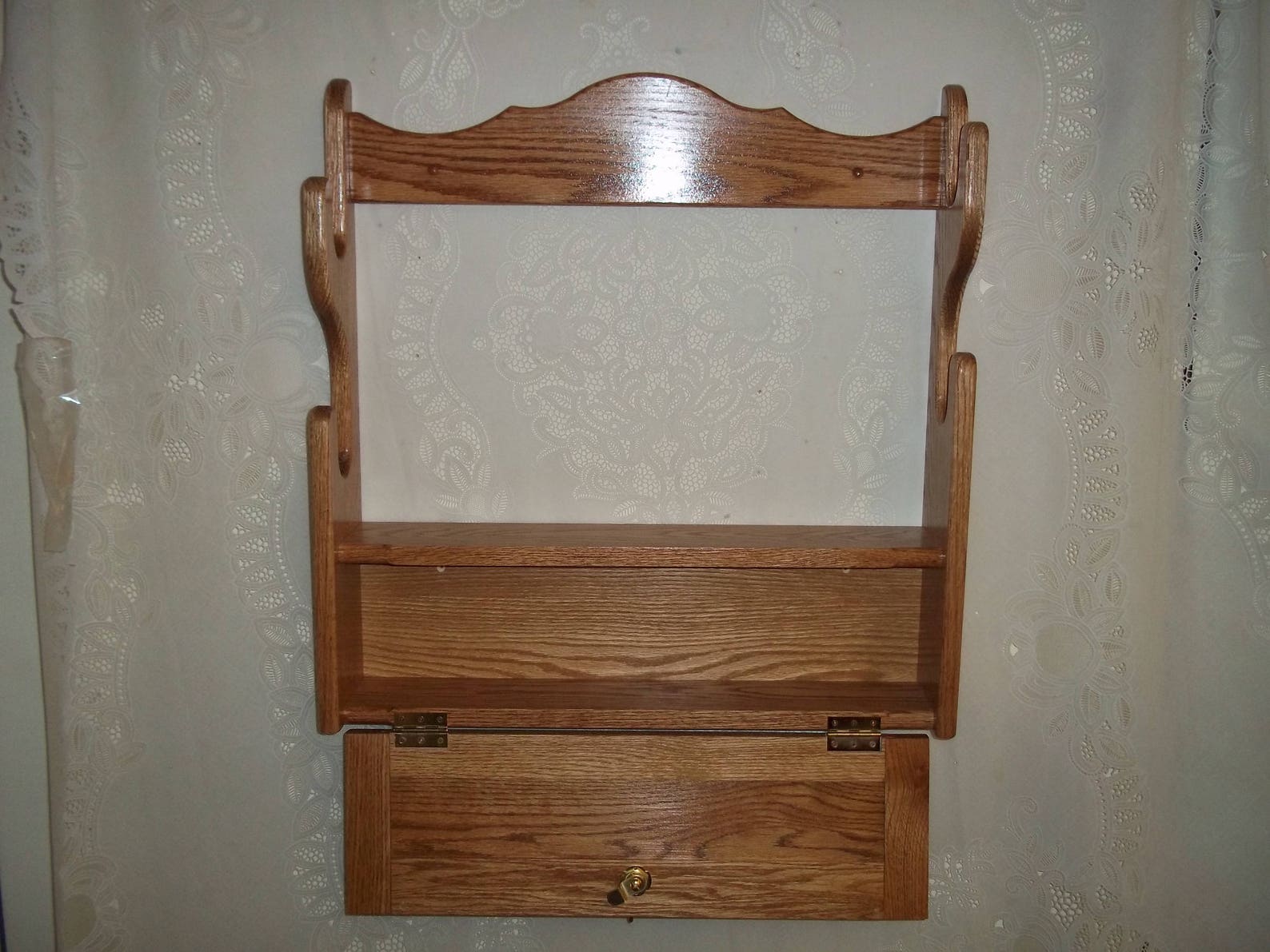 2 Gun Rack W/ Locking Storage Compartment Golden Oak Finish - Etsy
