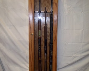 Red Oak Locking Gun Cabinet for 4 Rifles