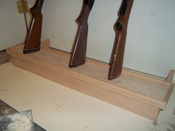 Wood Closet Gun Rack With Floor Rest 8 Gun Solid Oak Racks Hunting
