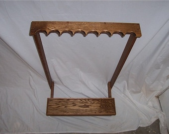 8 Gun Red Oak Display Rack ~ Unfinished, Natural or Walnut Finish