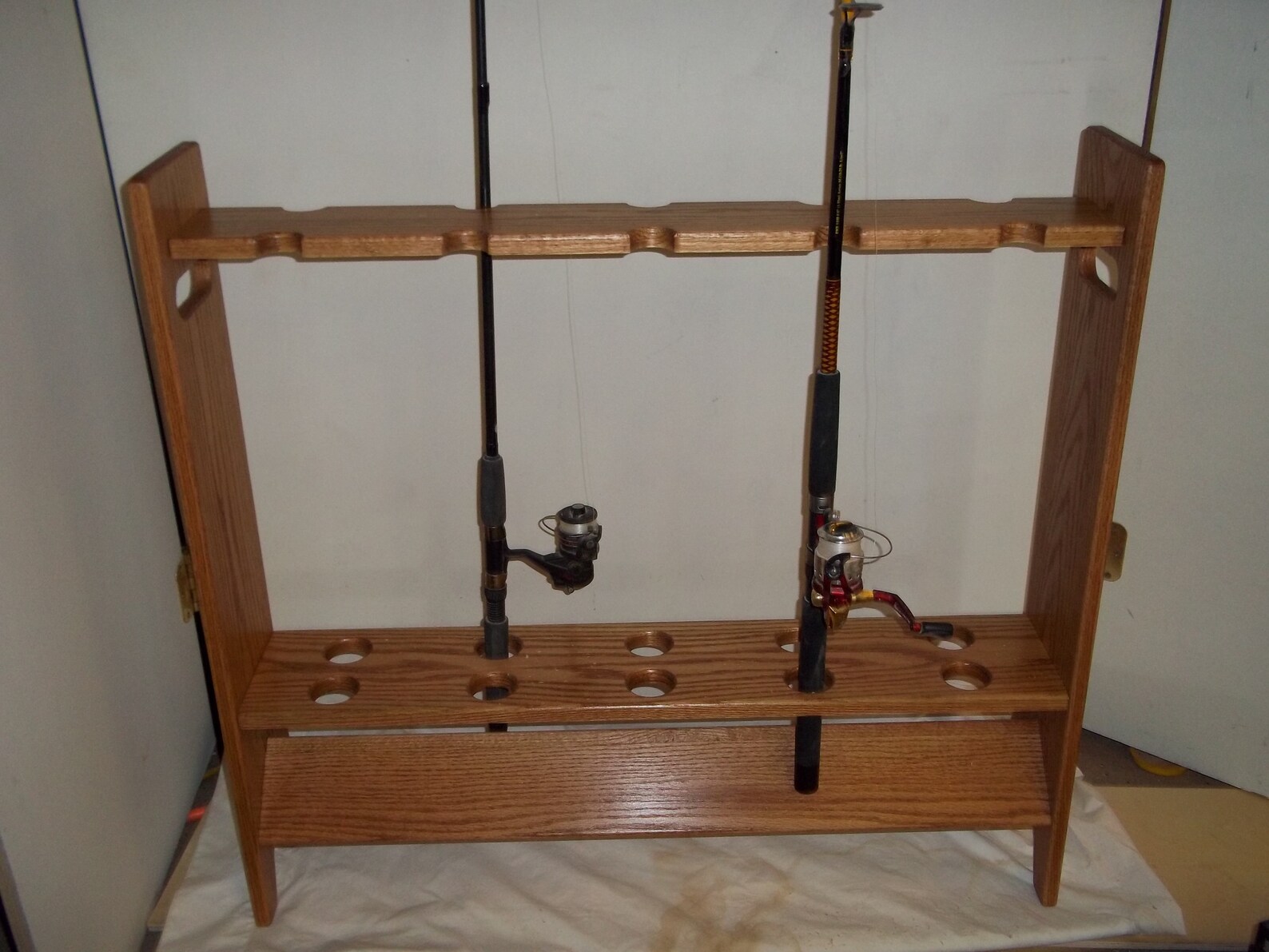 Fishing Pole Rack Freestanding Golden Oak Finish | Etsy