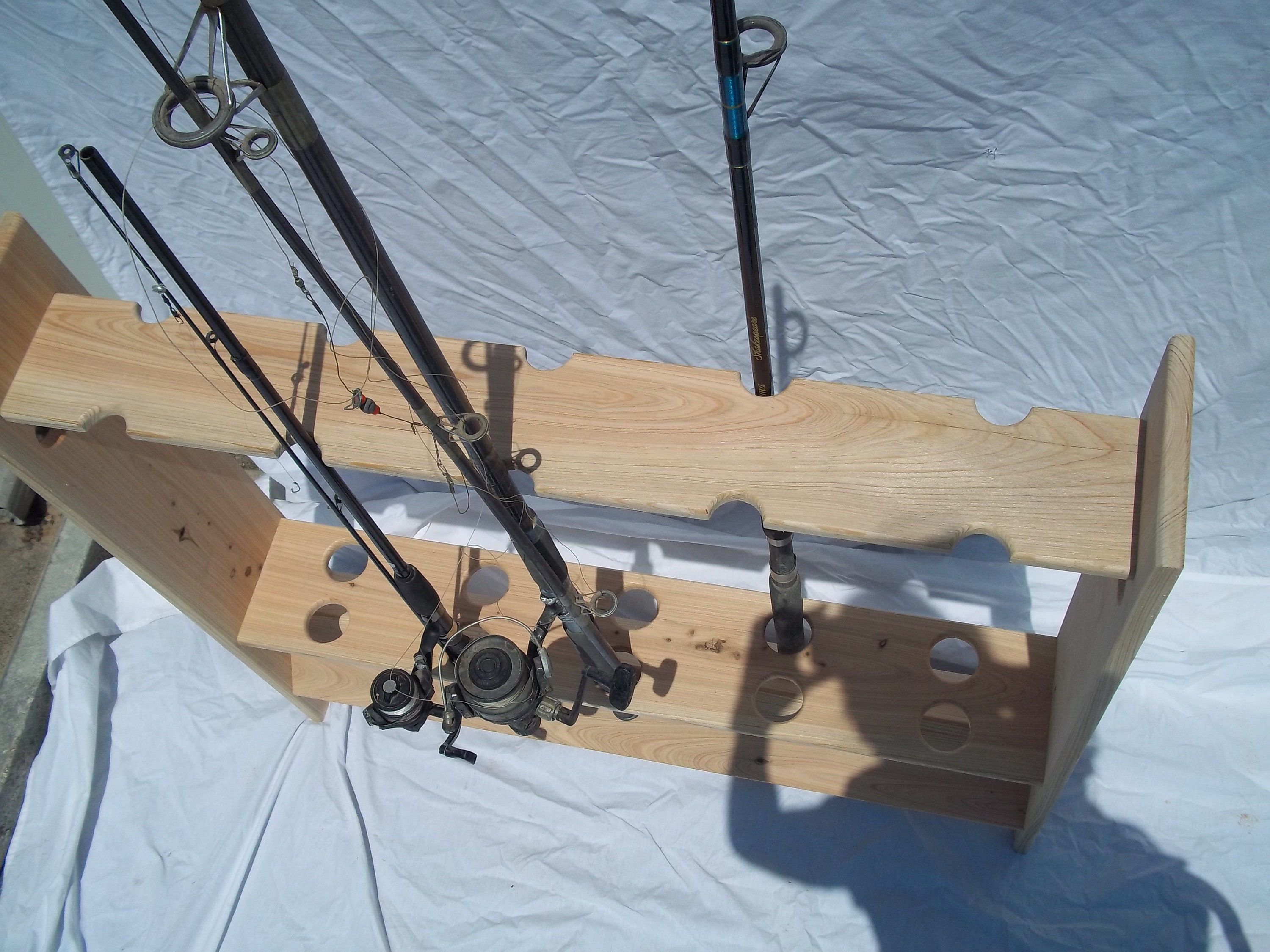 Fishing Pole Rack Freestanding Unfinished 