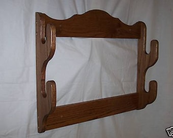 2 Gun Rack ~ Wall mount gun display rack ~ Red oak with walnut or golden oak stain, or unfinished