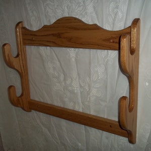 2 Gun Rack Wall mount gun display rack Red oak with walnut or golden oak stain, or unfinished Golden Oak