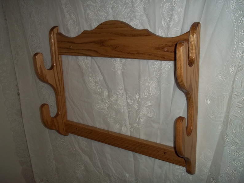 2 Gun Rack Wall mount gun display rack Red oak with walnut or golden oak stain, or unfinished Golden Oak