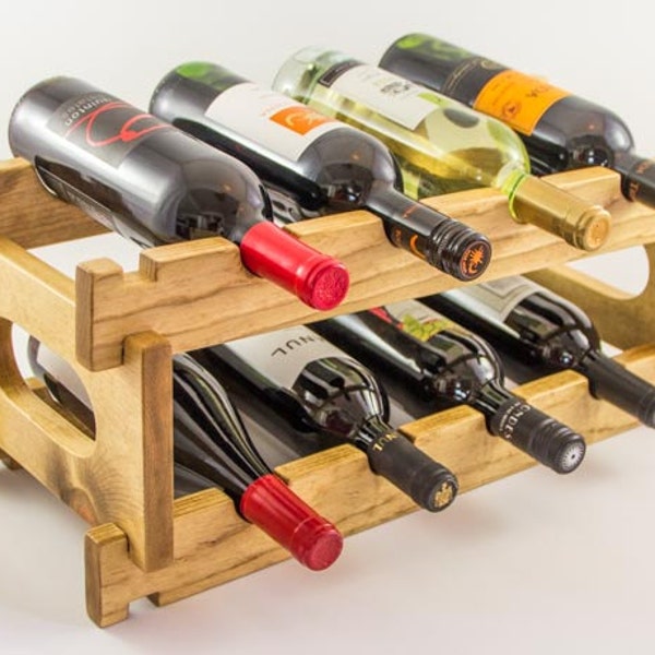 Handmade Stackable 8-bottle Wooden Wine Rack