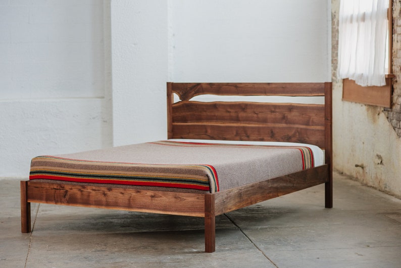 Live Edge Bed W Split Headboard Etsy